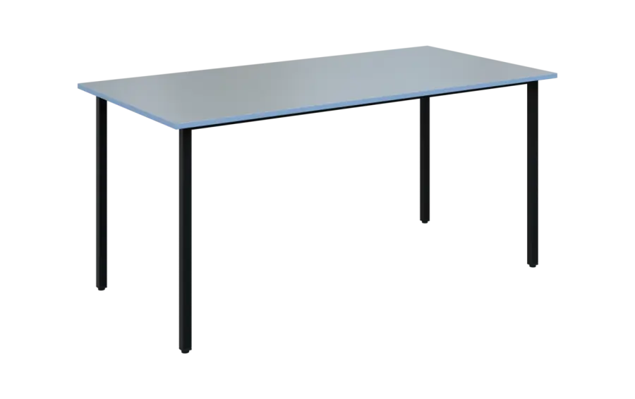 JSB 160N Jídelní stůl 1600 x 800 mm, deska šedá s hranou blankyt / podnož černá